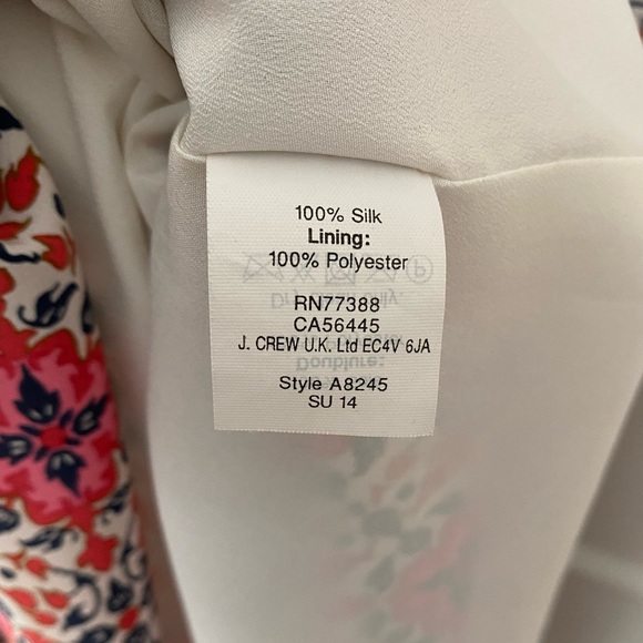 JCrew pink and navy floral silk dress size 2 - Picture 4 of 5